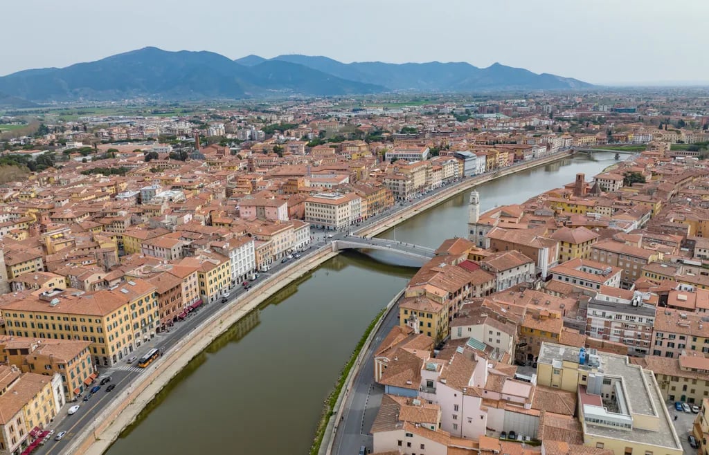Pisa, Italy travel destination - scenic view of Sunrise Serenity at the Leaning Tower during ideal visiting season