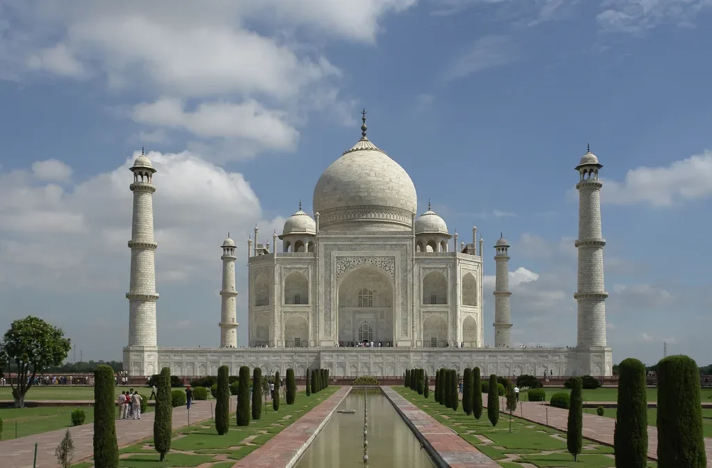 Agra, India travel destination - scenic view of Sunrise Serenity at the Taj Mahal during ideal visiting season