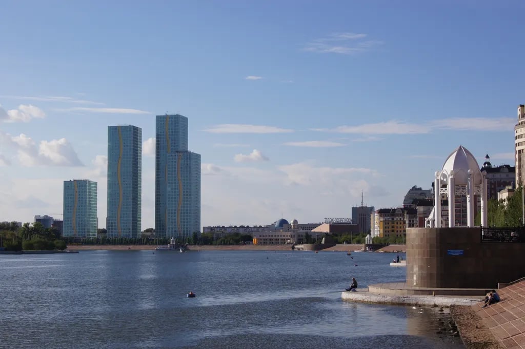 Astana, Kazakhstan travel destination - scenic view of Ascend the Bayterek Tower at Sunset during ideal visiting season