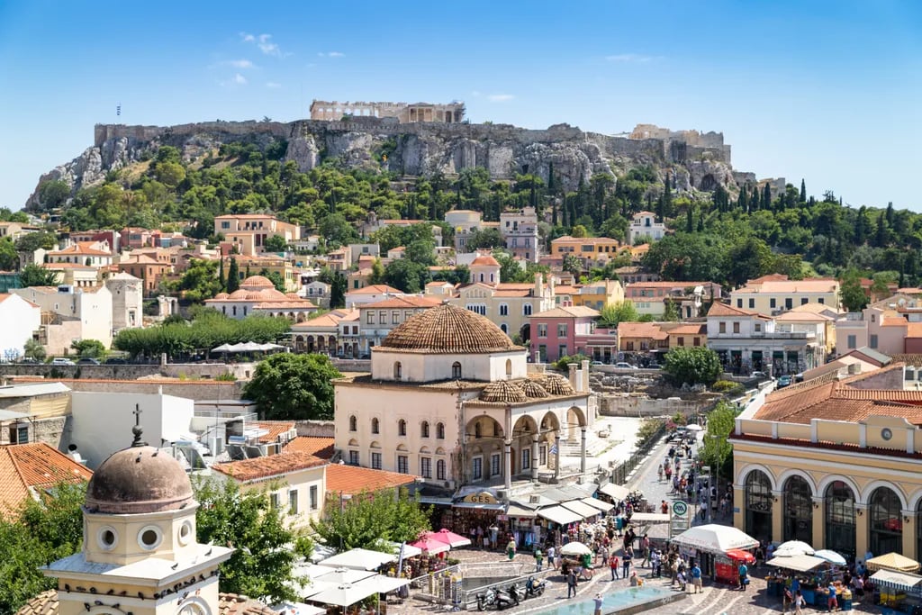 Athens, Greece travel destination - scenic view of Sunrise Acropolis Ascent during ideal visiting season