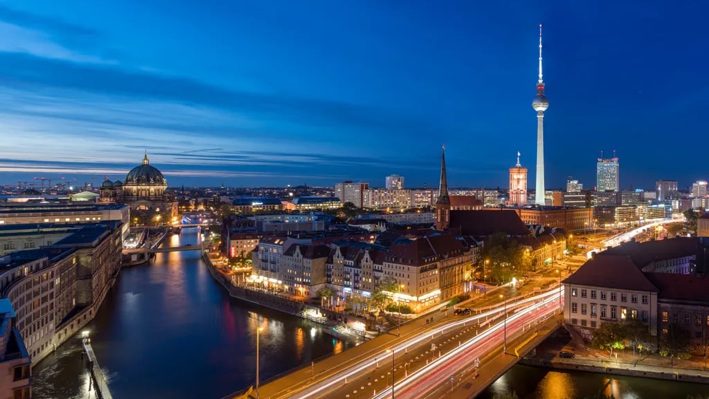 Berlin, Germany travel destination - scenic view of Sunrise Over the East Side Gallery during ideal visiting season