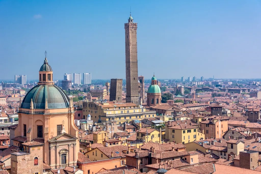 Bologna, Italy travel destination - scenic view of Ascend the Asinelli Tower at Dawn during ideal visiting season