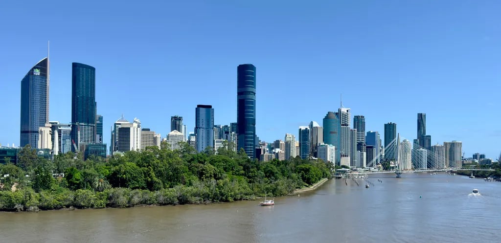 Brisbane, Australia travel destination - scenic view of Sunrise Kayak on the Brisbane River during ideal visiting season