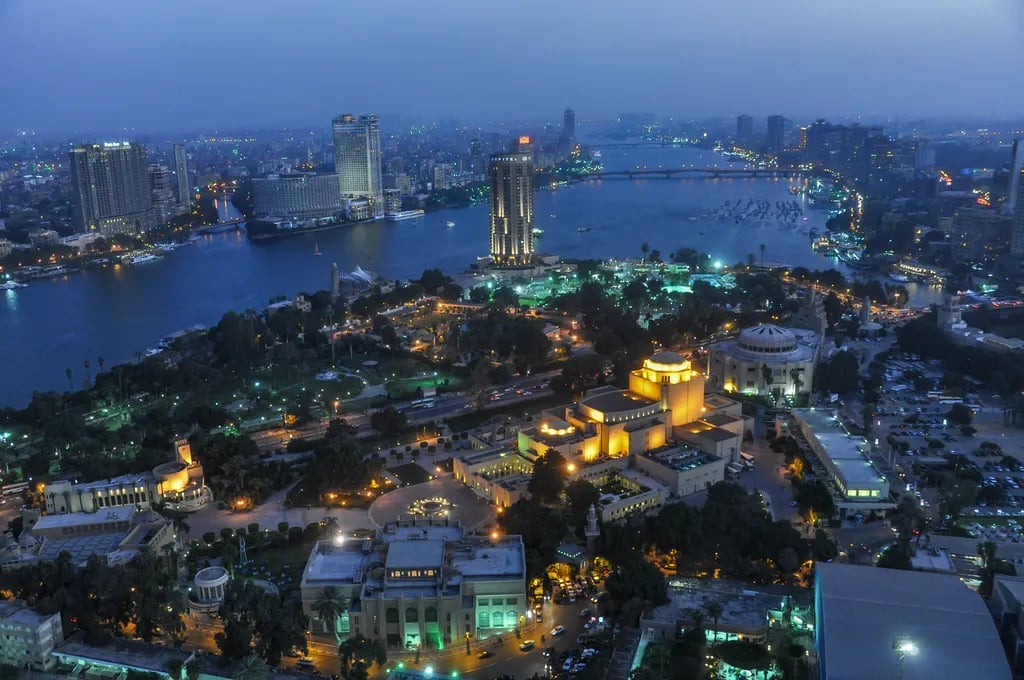 Cairo, Egypt travel destination - scenic view of Sunrise Over the Giza Pyramids during ideal visiting season