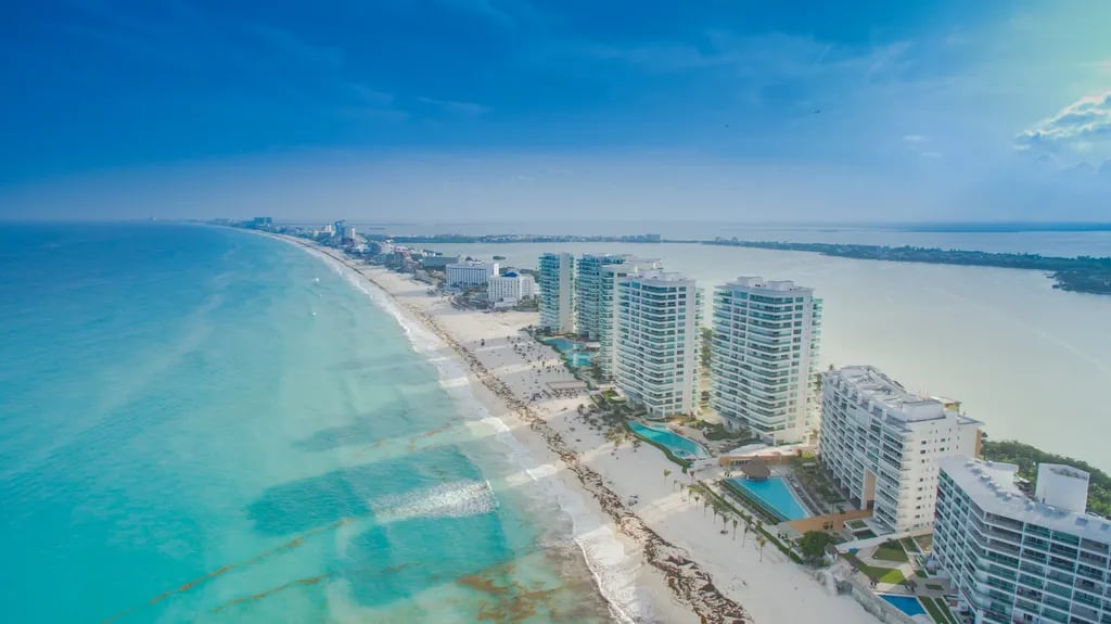 Cancun, Mexico travel destination - scenic view of Sunrise Serenity at El Rey Archaeological Zone during ideal visiting season