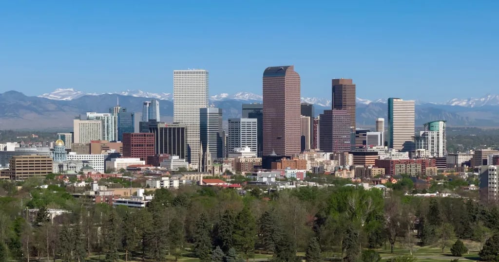Denver, USA travel destination - scenic view of Sunrise Hike at Red Rocks Amphitheatre during ideal visiting season