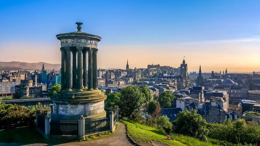 Edinburgh, United Kingdom travel destination - scenic view of Whispers of the Royal Mile at Dawn during ideal visiting season