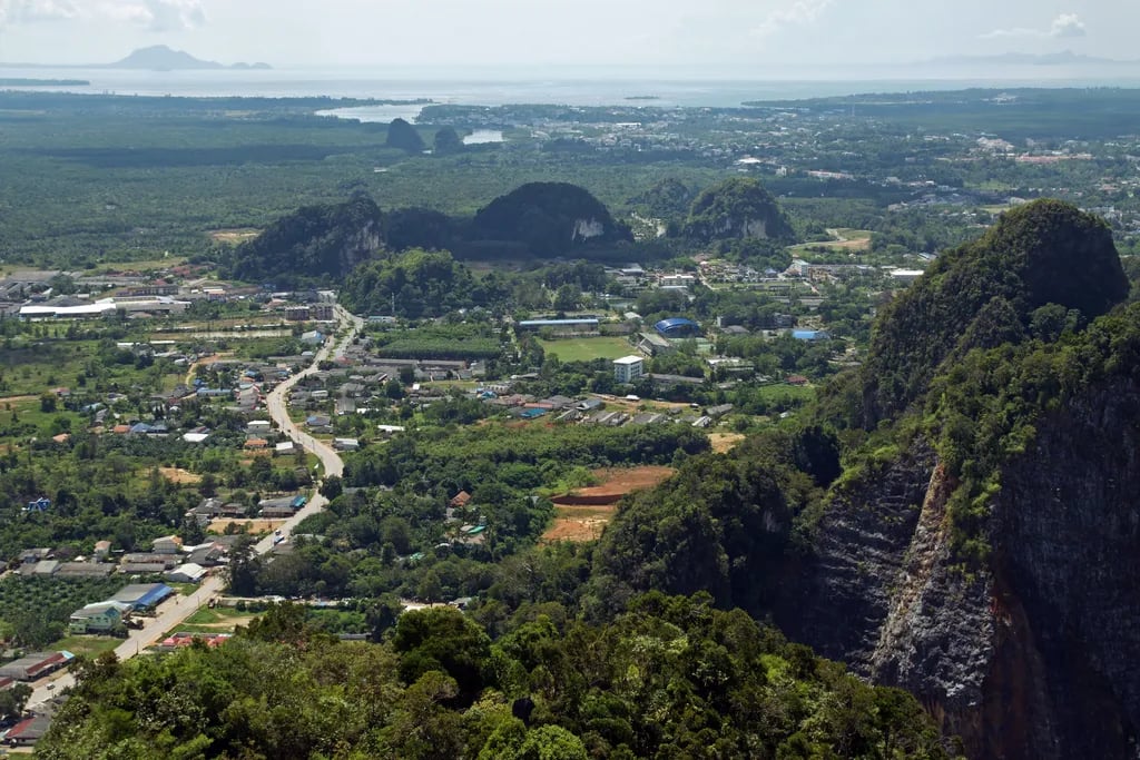 Krabi, Thailand travel destination - scenic view of Emerald Pool's Morning Mist during ideal visiting season