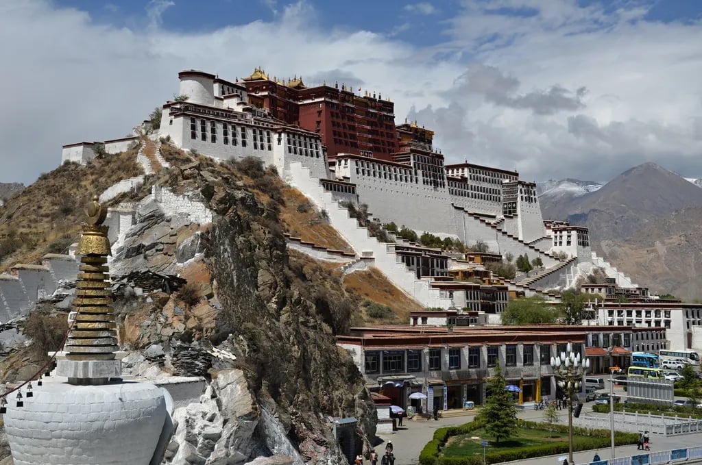 Lhasa, Tibet, China travel destination - scenic view of Sunrise Pilgrimage to Jokhang Temple during ideal visiting season