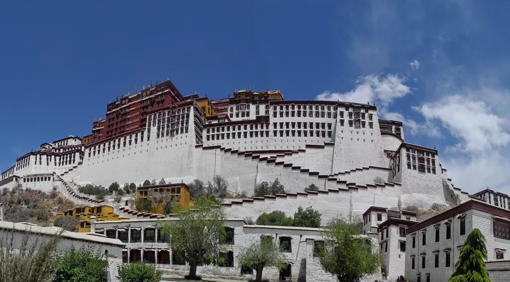 Lhasa, Tibet, Tibet, China travel destination - scenic view of Sunrise Pilgrimage to Jokhang Temple during ideal visiting season
