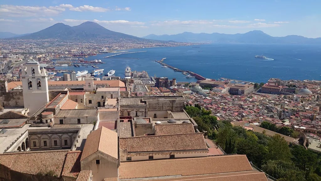 Naples, Italy travel destination - scenic view of Pizza Pilgrimage in the Historic Center during ideal visiting season