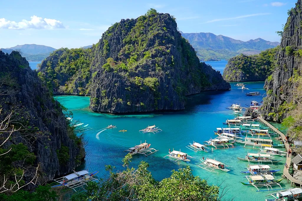 Palawan, Philippines travel destination - scenic view of El Nido's Secret Lagoon Expedition during ideal visiting season
