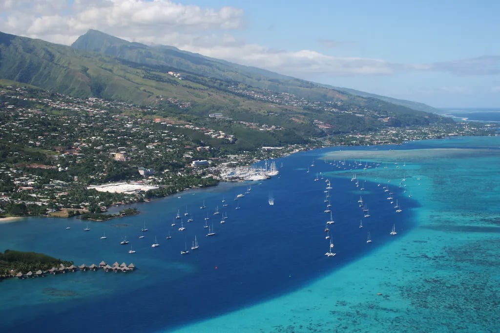 Background image of Papeete, Tahiti, French Polynesia