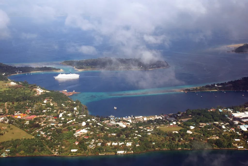 Port Vila, Vanuatu travel destination - scenic view of Cascading Beauty of Mele Cascades during ideal visiting season