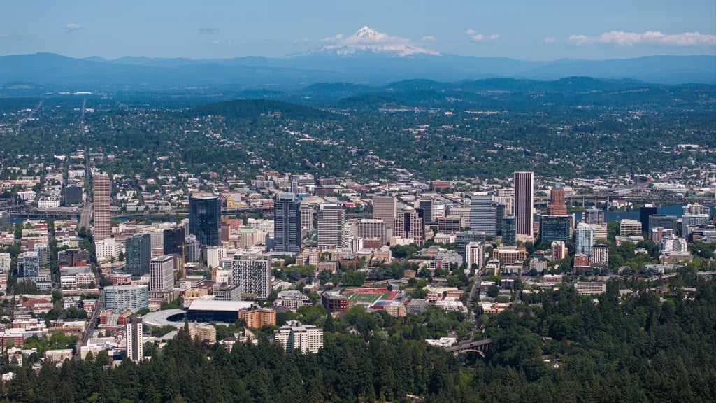 Background image of Portland, Oregon