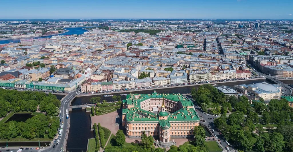 Saint Petersburg, Russia travel destination - scenic view of Sunrise Stroll Along the Neva Embankment during ideal visiting season