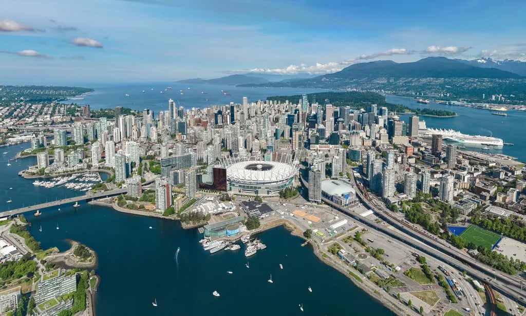 Vancouver, Canada travel destination - scenic view of Sunrise Kayak in Deep Cove during ideal visiting season