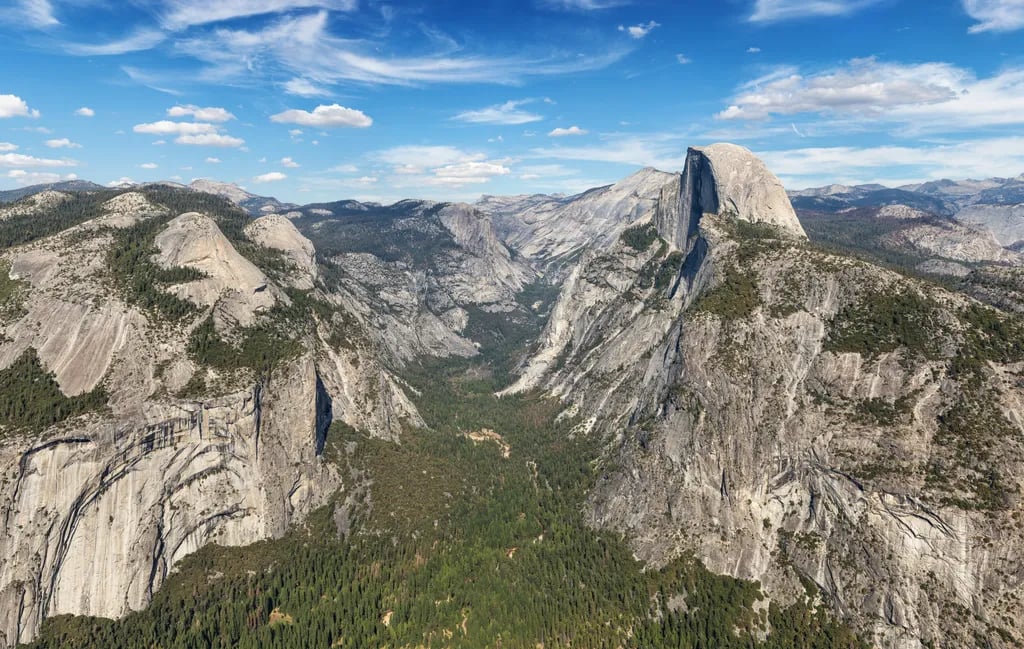 Yosemite National Park, USA travel destination - scenic view of Sunrise Serenity at Tunnel View during ideal visiting season