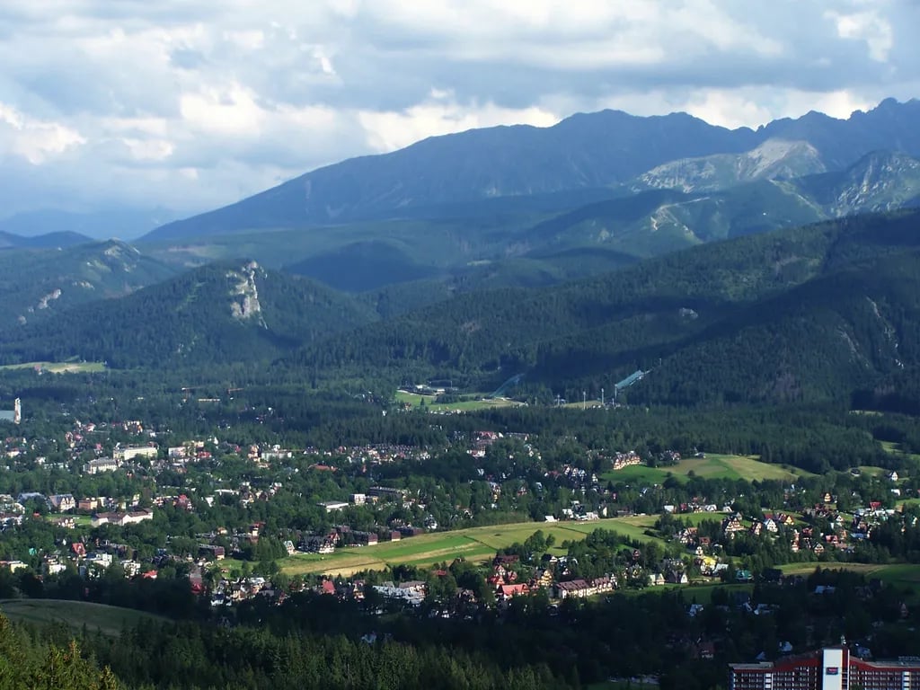 Zakopane, Poland travel destination - scenic view of Ascend Gubałówka Hill via Funicular during ideal visiting season